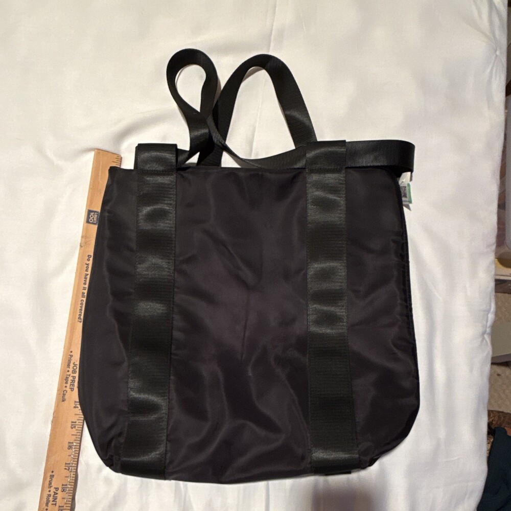 Fabletics The Day Trip Tote Black Gym Travel Crossbody Shoulder Bag Large